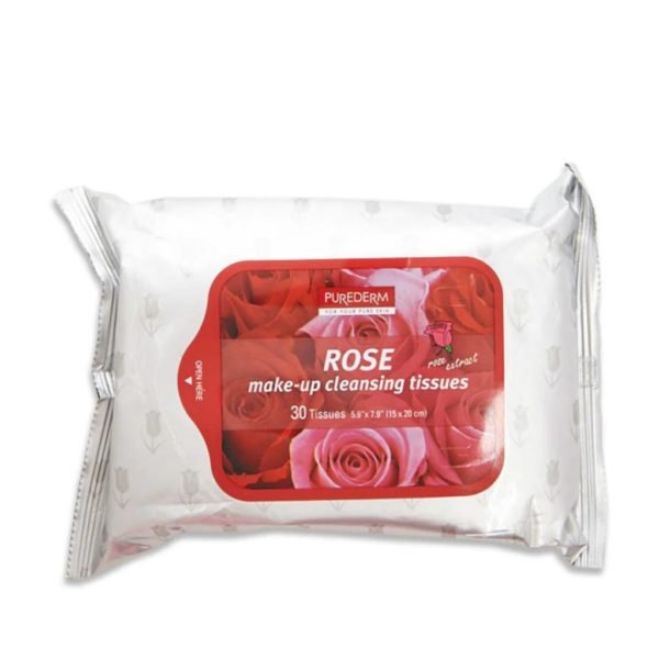 Purederm Make-up Cleansing Tissues Rose - 30 Tissues