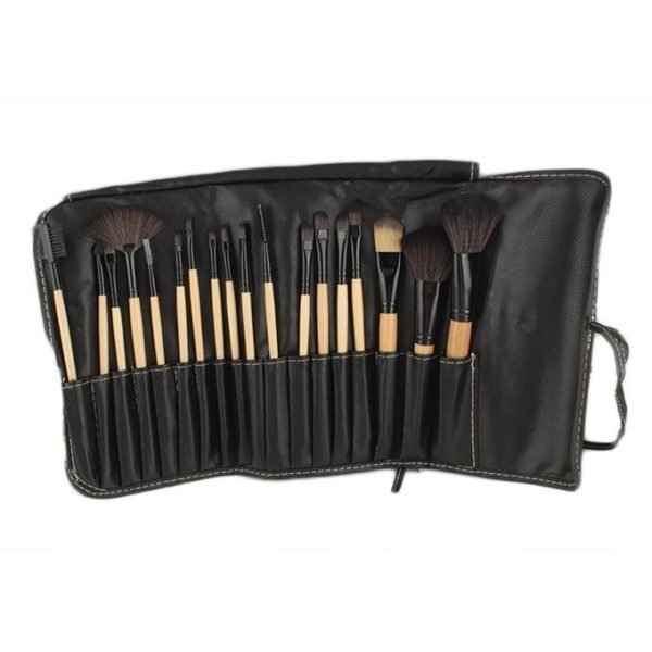 Sophia Asley Professional Wooden Brush Kit with Leather pouch 18 Pcs