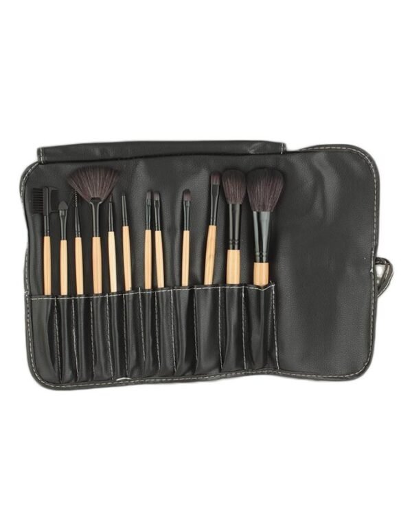 Sophia Asley Professional Wooden Brush Kit with Leather pouch 12 Pcs
