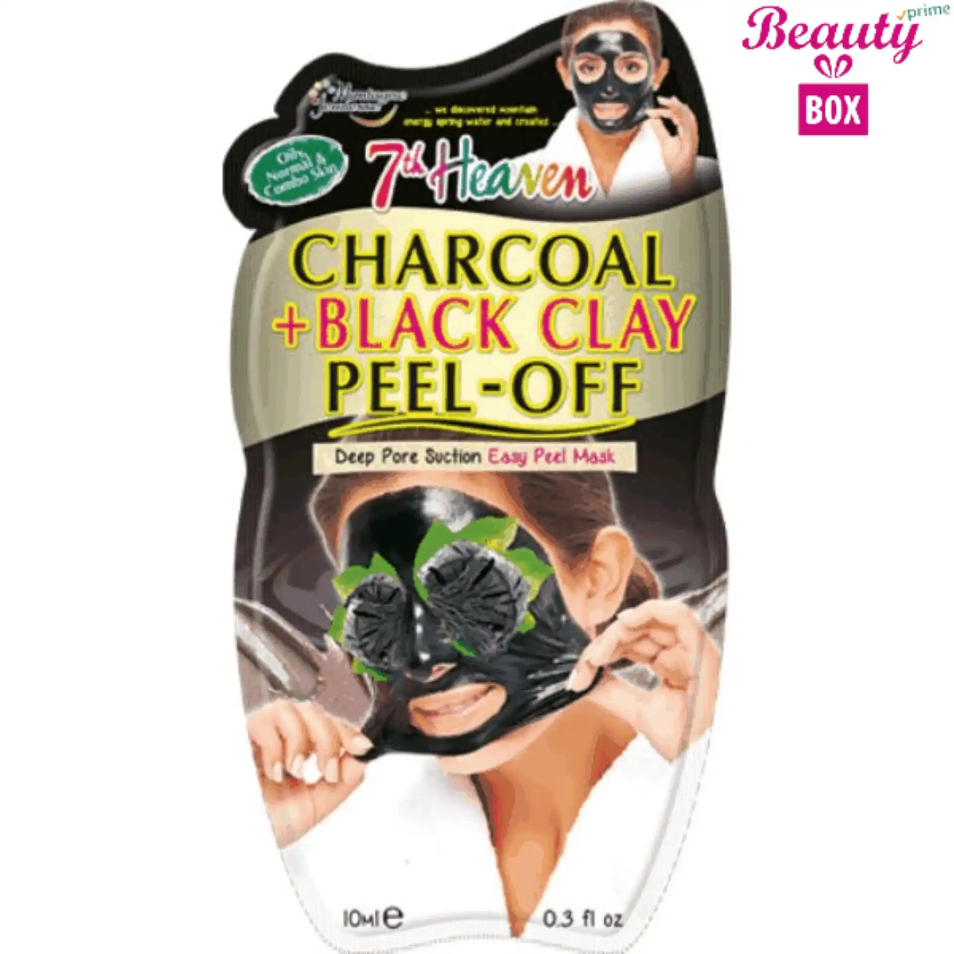 7th Heaven Charcoal + Black Clay Peel Off Mask - 10Ml