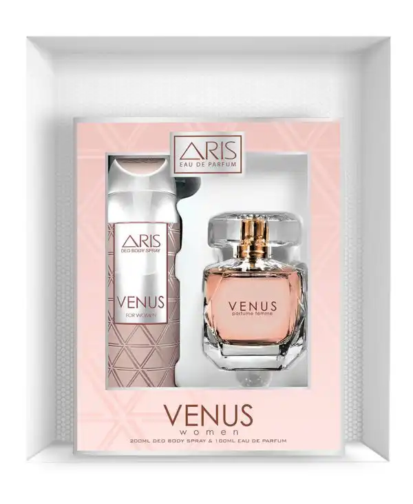 Aris Venus Gift Set For Men - 100 Ml Perfume + 200 Ml Body Spray
