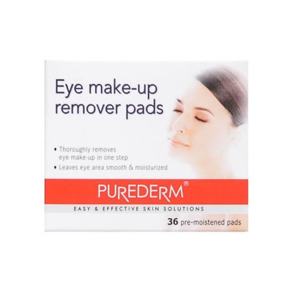 Purederm Eye Make-up Remover Pads - 36 Pre-moistened Pads