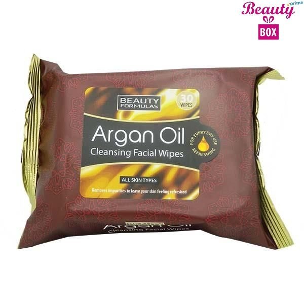 Beauty Formulas Argan Oil Facial Wipes - Pack Of 30