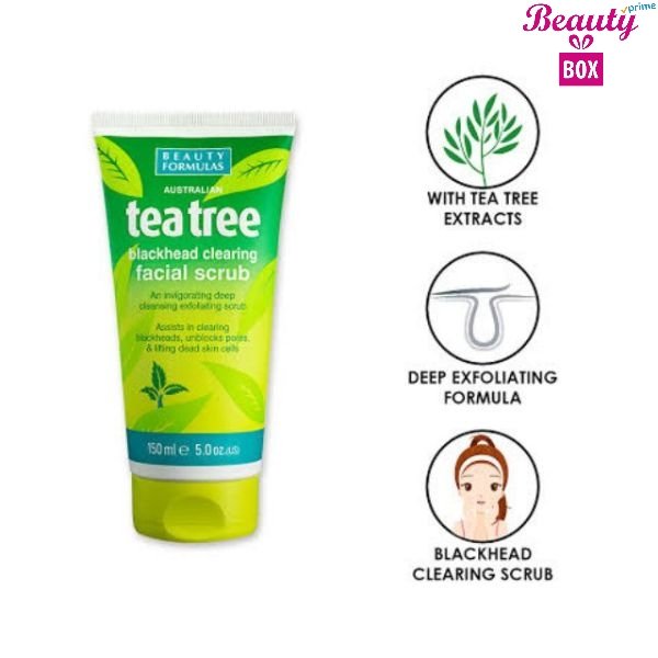 Beauty Formulas Tea Tree Facial Scrub - 150Ml - Beauty Box