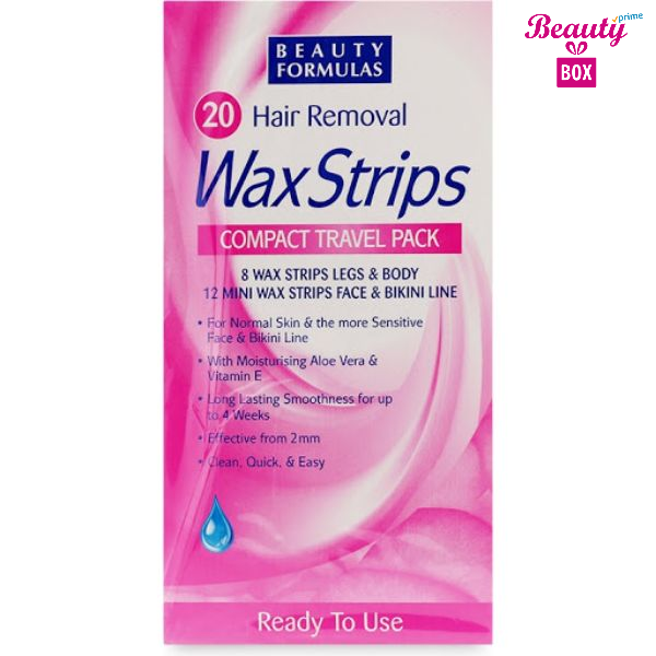 Beauty Formulas Travel Pack Wax Strips - Pack Of 20