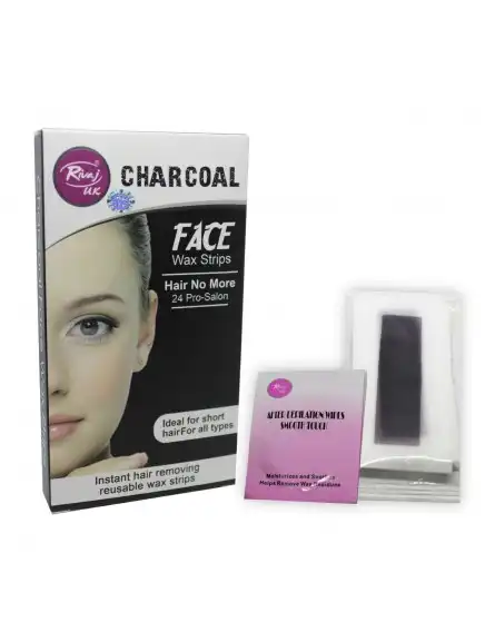 Rivaj Uk Charcoal Reusable Face Wax Strips - 24 Strips