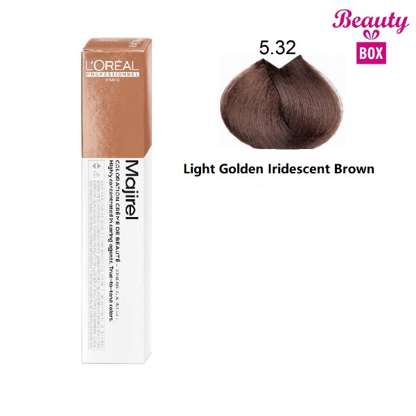 Loreal Professionnel Majirel – 5.32 Light Golden Iridescent Brown 50m 1 Beauty Box