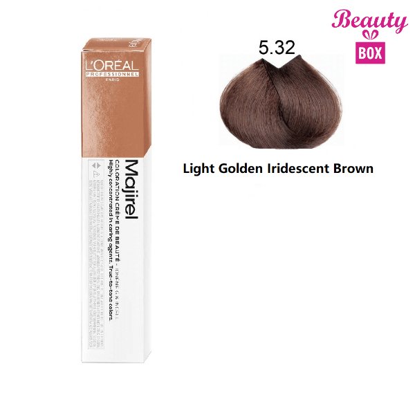 Loreal Professionnel Majirel – 5.32 Light Golden Iridescent Brown 50ml 2 1 Beauty Box