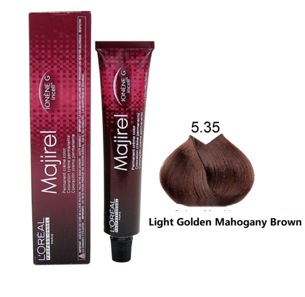 Loreal Professionnel Majirel - 5,35 Light Golden Mahogany Brown, 50ml -  Beauty Box