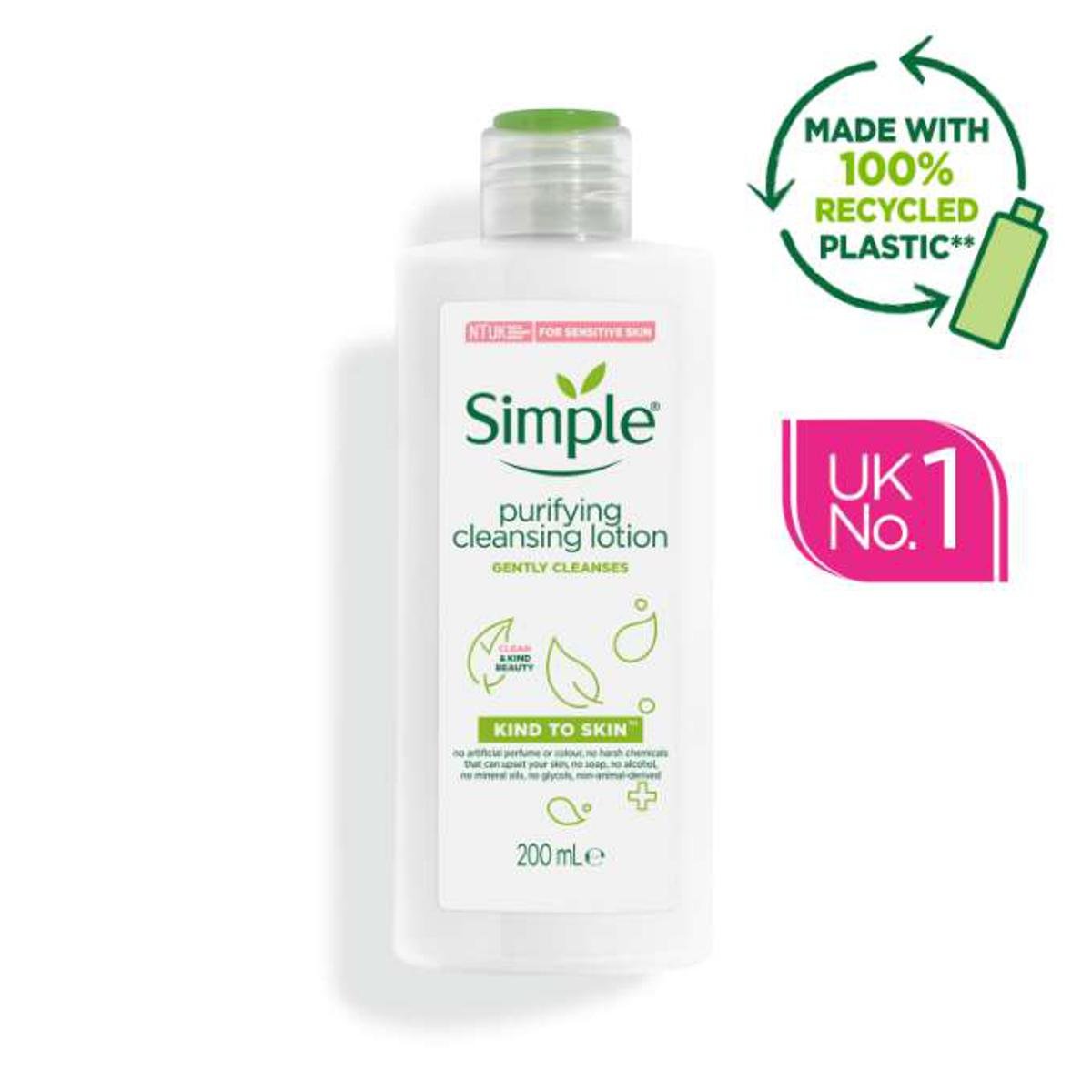 Simple Kind To Skin Purifying Cleansing Lotion Gently Cleanses - 200ml