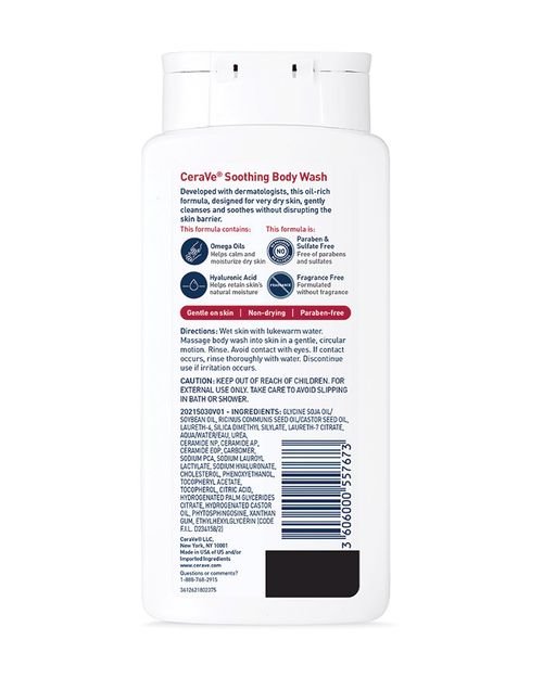 Cerave Soothing Body Wash Very Dry Skin 296Ml