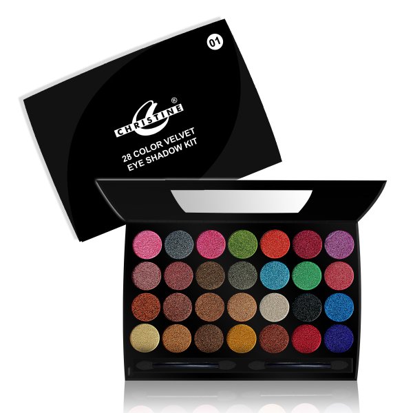 Christine 28 Colors Velvet Eyeshade Kit - 01