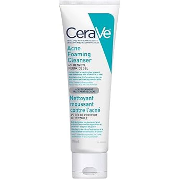 CERAVE ACNE FOAMING CLEANSER 4% BENZOYL PEROXIDE GEL