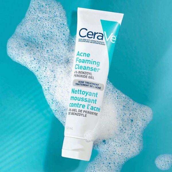 CERAVE ACNE FOAMING CLEANSER 4% BENZOYL PEROXIDE GEL