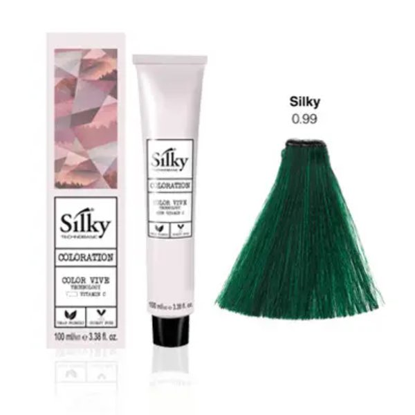 Silky Hair Color - 0.99 Green Shade - 100ml