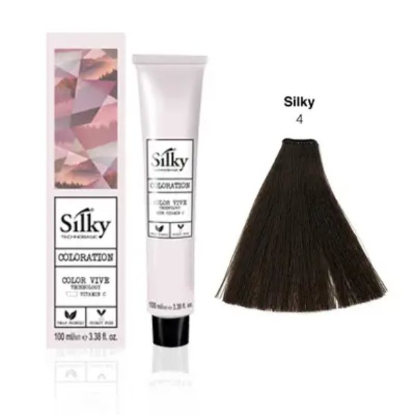 Silky Hair Color - 4 Brown Shade - 100ml